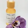 Exotic Orchid Face Oil in closed dropper bottle with orchid flower – Organic, hydrating, and anti-aging skincare