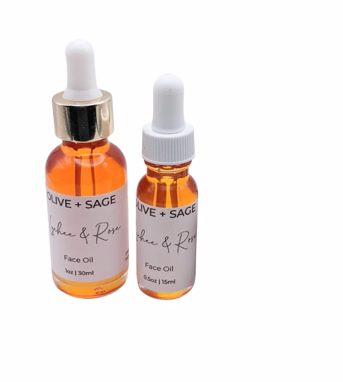 Lychee Rose Face Oil in 0.5 oz and 1 oz dropper bottles – Organic Hydrating Face Oil