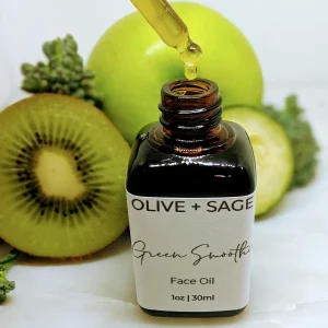 Smooth, hydrating texture of Green Smoothie Face Oil, ideal for dry skin and deep moisture