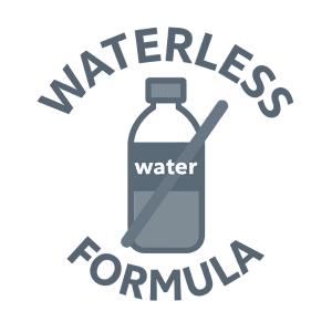 Waterless skincare formula badge